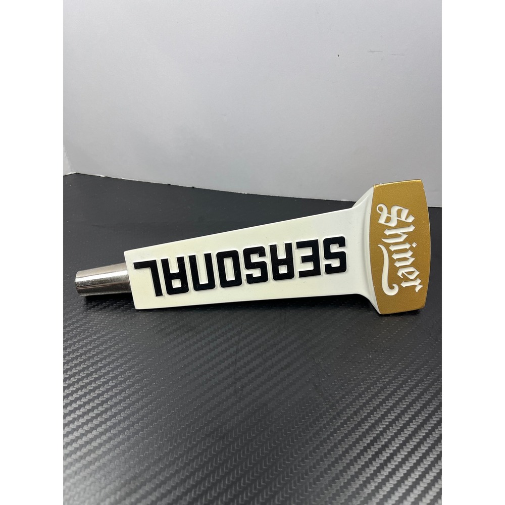 Shiner Beer Tap Handle Seasonal Gold‎ White Retro Bar Decor Collectible